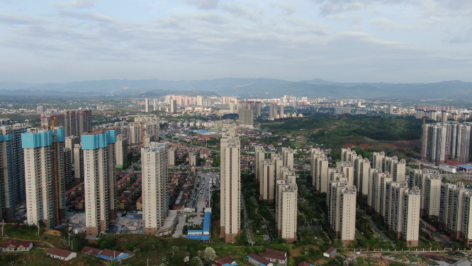 航拍城市建设房地产开房湖南怀化
