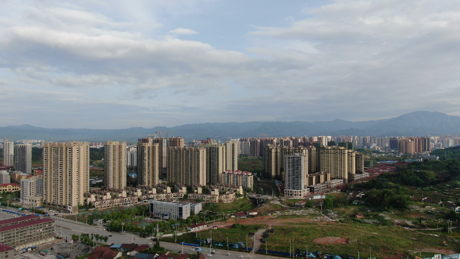 航拍城市建设房地产开房湖南怀化