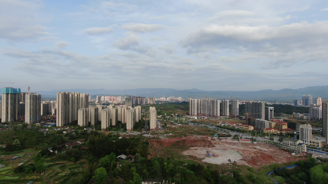 航拍城市建设房地产开房湖南怀化