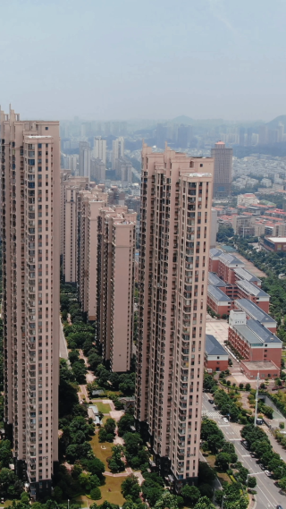 航拍城市高层住宅小区