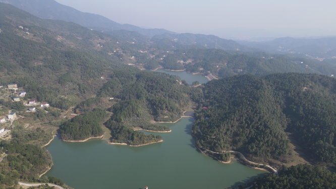 航拍大山水库南岳衡山