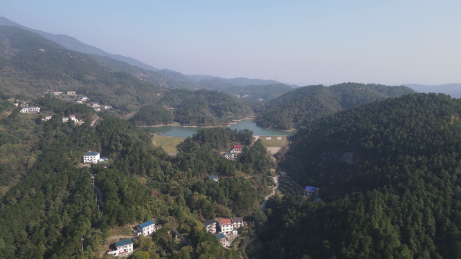 航拍大山水库南岳衡山