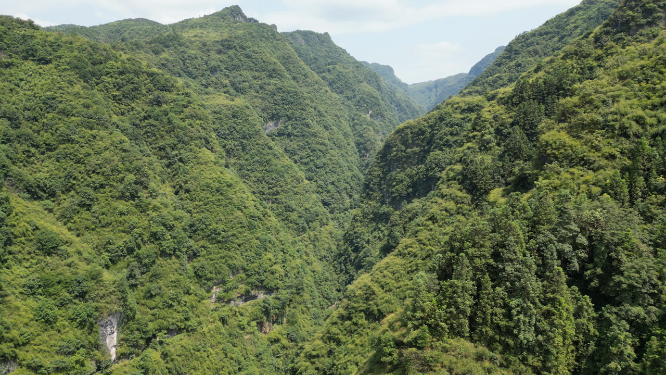 航拍大自然青山山谷风景