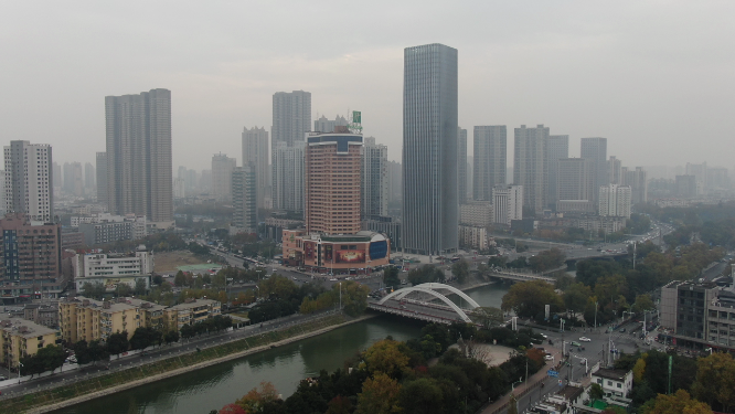 航拍安徽合肥城市高楼