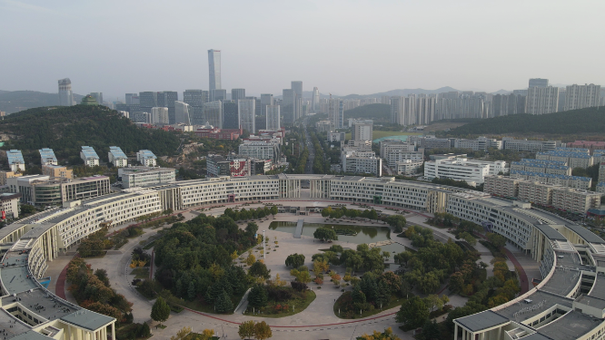 城市航拍山东济南地标齐鲁软件园