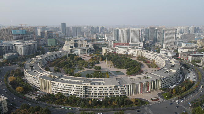城市航拍山东济南地标齐鲁软件园