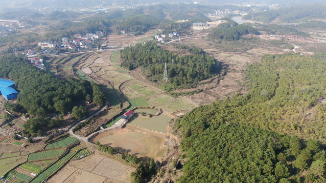 航拍山川丘陵农业种植农田