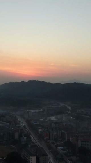 航拍山川日落晚霞夕阳