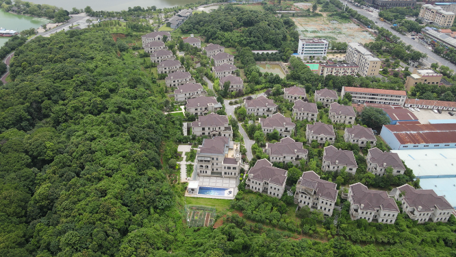 湖南岳阳城市风光航拍