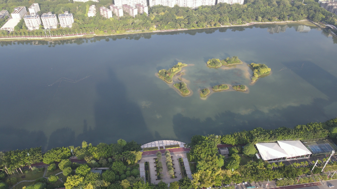 城市航拍广西南宁南湖公园