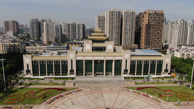 航拍广西南宁民族广场