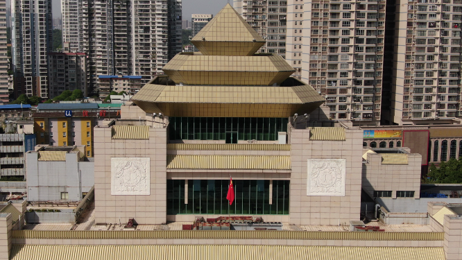 航拍广西南宁民族广场