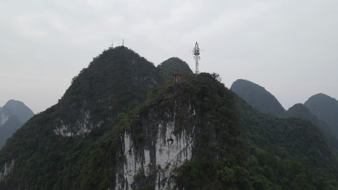 航拍广西桂林哈斯特山川地貌风景奇山