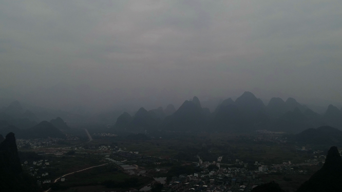 航拍广西桂林哈斯特山川地貌风景奇山