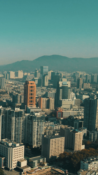 航拍江苏南京城市建设