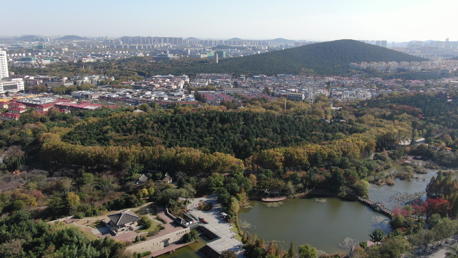航拍江苏徐州彭祖园4A景区