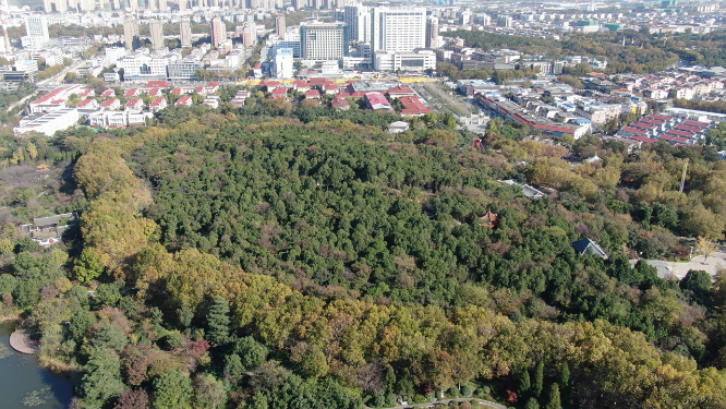 航拍江苏徐州彭祖园4A景区