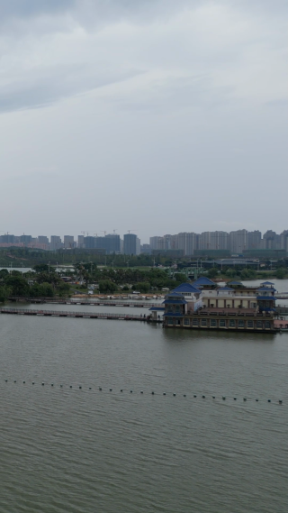 航拍江西九江八里湖婚礼公园4A景区