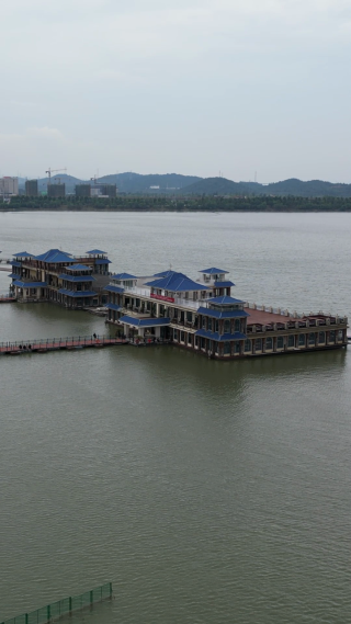 航拍江西九江八里湖婚礼公园4A景区