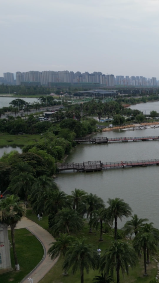 航拍江西九江八里湖婚礼公园4A景区