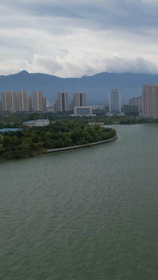 航拍江西九江八里湖风光