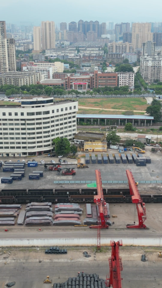 航拍江西九江国际水运中心