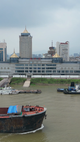航拍江西九江港