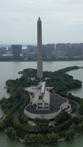 航拍江西九江胜利碑