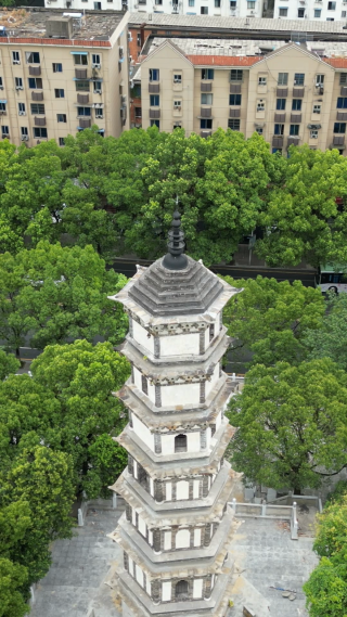 航拍江西九江锁江楼