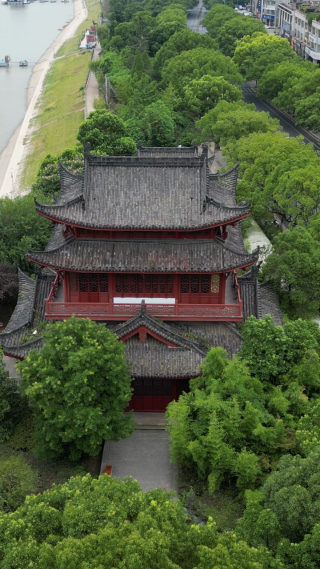航拍江西九江锁江楼