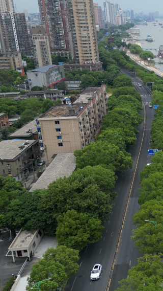 航拍江西九江锁江楼