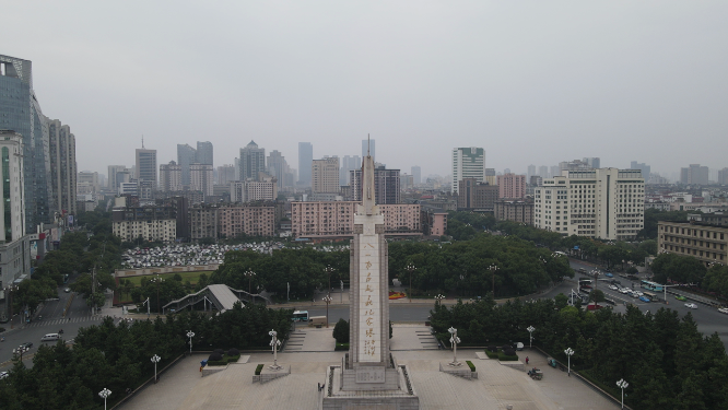航拍江西南昌八一起义纪念塔