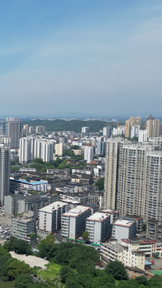 航拍江西吉安城市风光