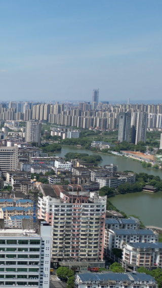 航拍江西吉安城市风光