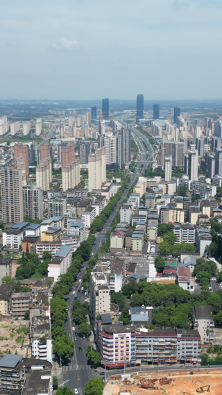 航拍江西吉安城市风光