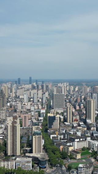 航拍江西吉安城市风光