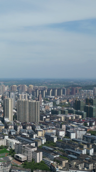 航拍江西吉安城市风光