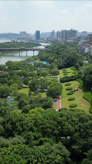 航拍江西吉安白鹭洲书院