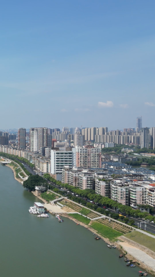 航拍江西吉安赣江