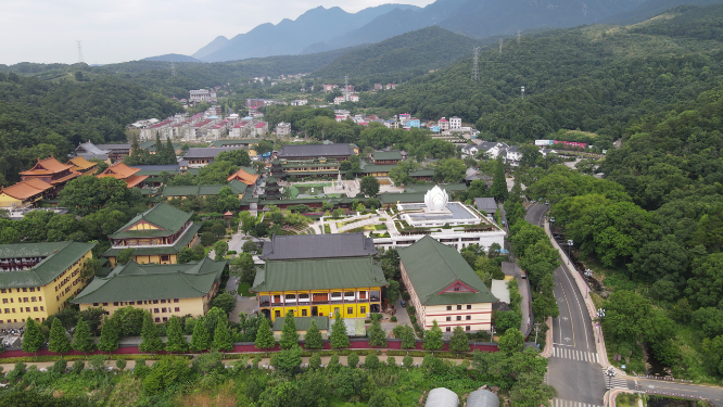 航拍江西庐山东林寺古建筑文化