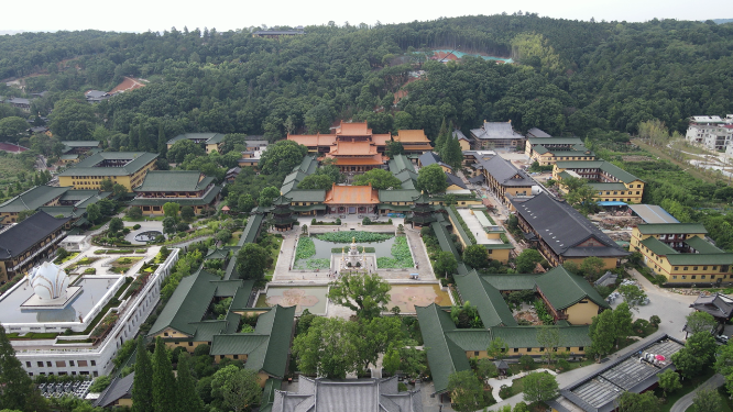 航拍江西庐山东林寺古建筑文化