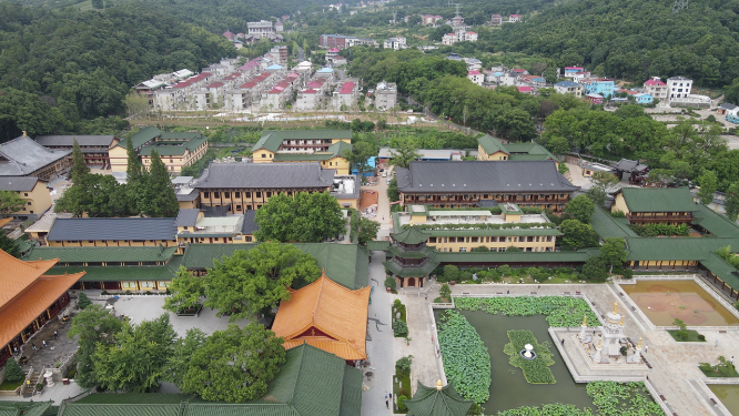 航拍江西庐山东林寺古建筑文化
