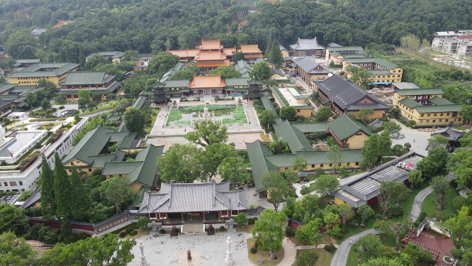 航拍江西庐山东林寺古建筑文化