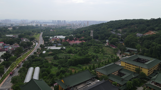 航拍江西庐山东林寺古建筑文化