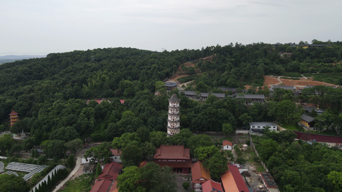 航拍江西庐山东林寺古建筑文化
