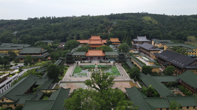 航拍江西庐山东林寺古建筑文化