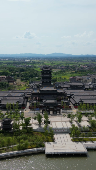 航拍江西抚州临汝书院