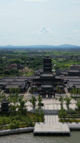 航拍江西抚州临汝书院