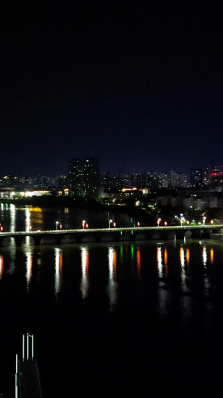 航拍江西抚州城市夜景