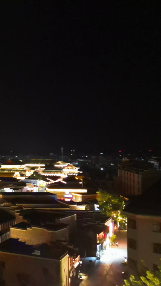 航拍江西抚州文昌里历史文化街区夜景 